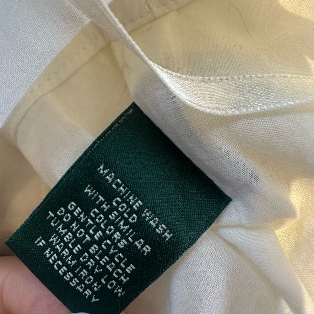 Ralph Lauren White 100% Linen Knee Length Flowy Pleated Skater Girl Skirt (10) - Picture 6 of 8